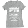 Dear Aunt, Thanks For Being My Aunt, Love, Your Favorite Ladies Fitted T-Shirt