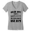 back off i have a crazy grandpa and i'm not afraid to user him Women's V-Neck T-Shirt