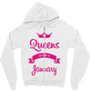 queens are born in january Zipper Hoodie