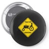 tractor crossing farmer's road warning sign Pin-back button