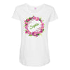 Floral Baby Name Maternity Scoop Neck T-shirt
