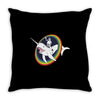 narwhal rainbow stormtrooper Throw Pillow