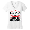 Legends Are Born In September Women's V-Neck T-Shirt