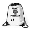 I Can't Keep Calm I'm Pregnant Drawstring Bags