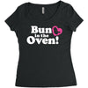 Bun in the Oven with Heart Baby Girl Women's Triblend Scoop T-shirt