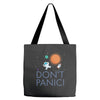 spacex don't panic in space Tote Bags