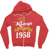 kings are born in 1958 Zipper Hoodie