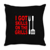 got skills on the grills apron Throw Pillow