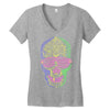skull neon Women's V-Neck T-Shirt