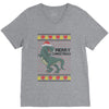 ugly dinosaur merry christmas V-Neck Tee
