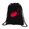 joint smoking brain Drawstring Bags