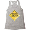 body under construction Racerback Tank