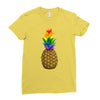 rainbow pineaplle Ladies Fitted T-Shirt