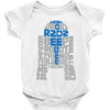 r2d2 typography Baby Onesie