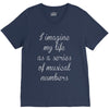 i imagine my life as a series of musical numbers V-Neck Tee