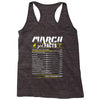 March Girl Facts Aries Racerback Tank