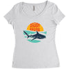 Daddy Shark Women's Triblend Scoop T-shirt
