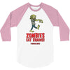 zombies eat brains 3/4 Sleeve Shirt