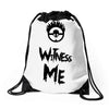 witness me Drawstring Bags