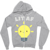 lit af kawaii light bulb Zipper Hoodie