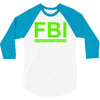 mens fbi print casual slim 3/4 Sleeve Shirt