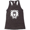 lion head roaring Racerback Tank