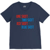 one shift two shift red shift blue shift V-Neck Tee