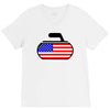 usa curling V-Neck Tee