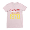 awesome since november 1970 Ladies Fitted T-Shirt