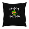 world's best sister with flowers. Throw Pillow