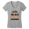All Men Created Equal But The Best Born In December Women's V-Neck T-Shirt