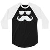 hipster glasses and moustache 3/4 Sleeve Shirt