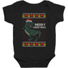 ugly dinosaur merry christmas Baby Bodysuit