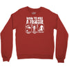 how to kill a zombie funny zombie apocalypse undead t dead shoot Crewneck Sweatshirt