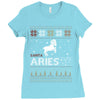 santa aries xhristmas ugly t shirts Ladies Fitted T-Shirt