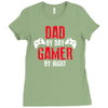 dad by day gamer by night gaming Ladies Fitted T-Shirt