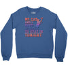 my cat and i stay in tonight Crewneck Sweatshirt