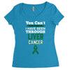 you can't scare or beat me i have been through liver cancer Women's Triblend Scoop T-shirt