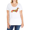 dachshund flower 2 Ladies Curvy T-Shirt
