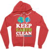 keep earth clean it's not uranus kawaii planets Zipper Hoodie