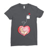 Mom and Baby are Connected to the Heart Ladies Fitted T-Shirt