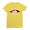April Peeking Out Asian Baby Girl Ladies Fitted T-Shirt