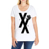 mgk t xx shirt flower black rose Ladies Curvy T-Shirt