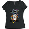 who loves lhasa apso Women's Triblend Scoop T-shirt