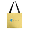 funny 80s pacman cookie monster retro gaming Tote Bags