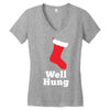 well hung Women's V-Neck T-Shirt