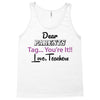 Dear Parents Tag You're It Love Teachers Women's Tank Top
