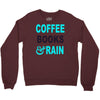 coffee books and rain Crewneck Sweatshirt