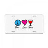 peace love wine License Plate