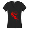 heartless splatter Women's V-Neck T-Shirt
